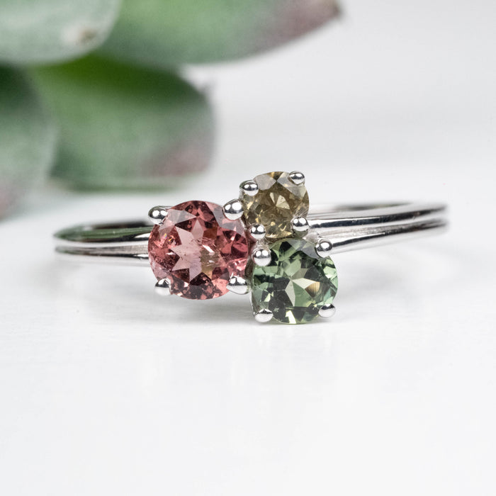 Tourmaline Ring 3mm-5mm Size 9 .925 Silver