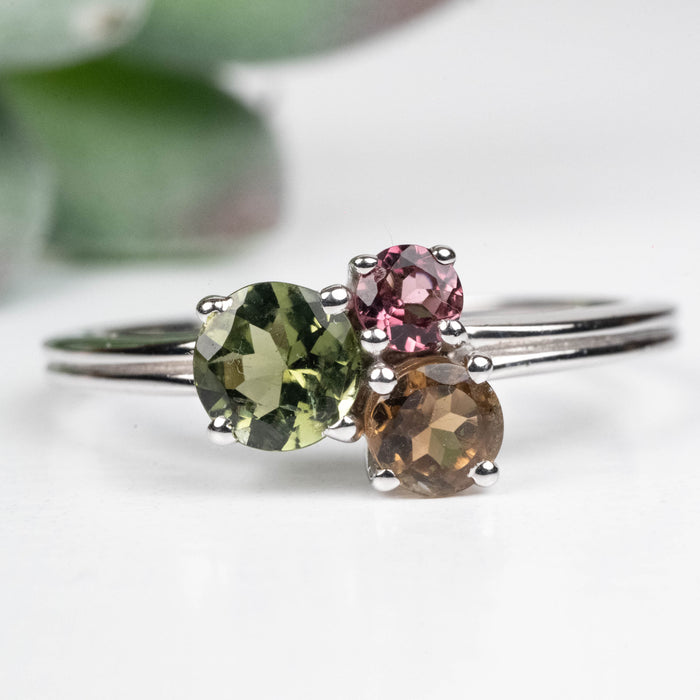 Tourmaline Ring 3mm-5mm Size 9 .925 Silver