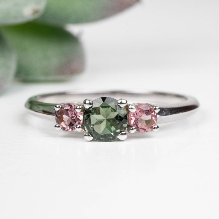 Tourmaline Ring 3mm-5mm Size 9 .925 Silver