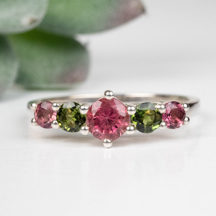 Tourmaline Ring 3mm-5mm Size 10 .925 Silver