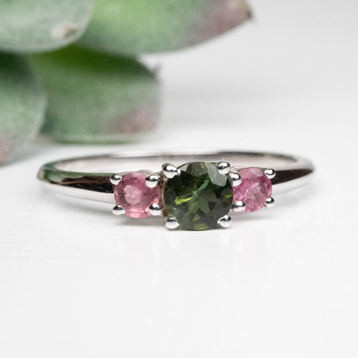 Tourmaline Ring 3mm-5mm Size 10 .925 Silver