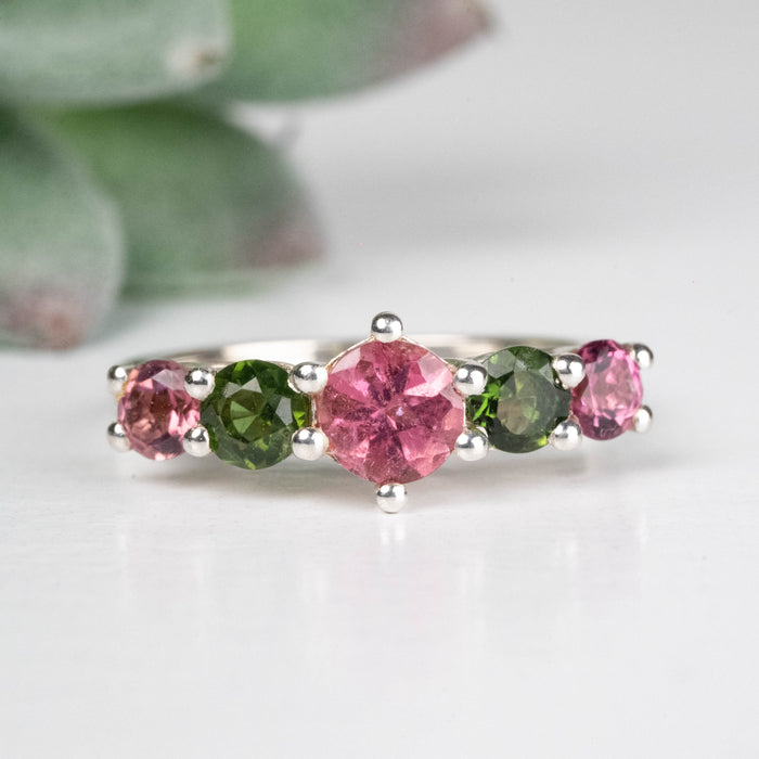 Tourmaline Ring 3mm-5mm Size 5 .925 Silver