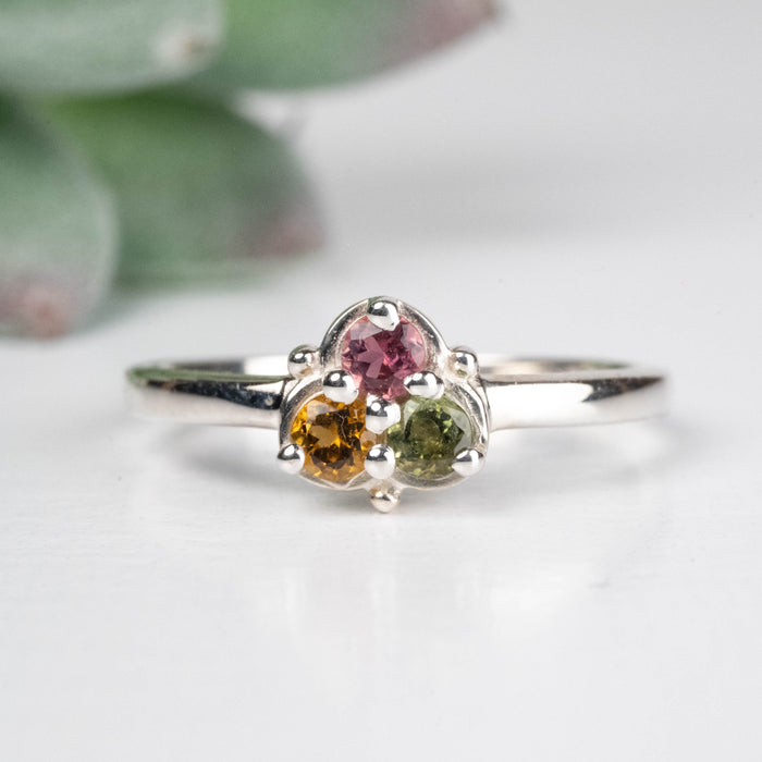 Tourmaline Ring 2.75mm Size 6 .925 Silver