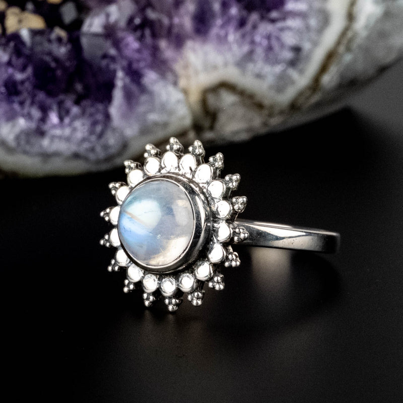 Moonstone Ring 8mm | Choose Size - InnerVision Crystals