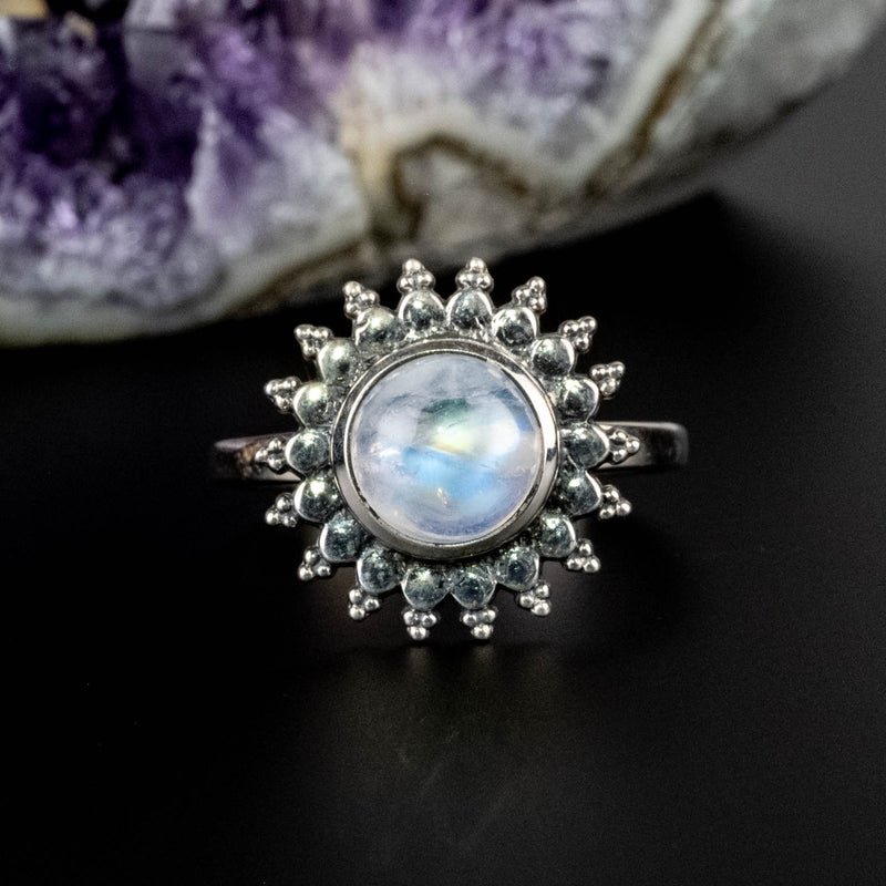 Moonstone Ring 8mm | Choose Size - InnerVision Crystals