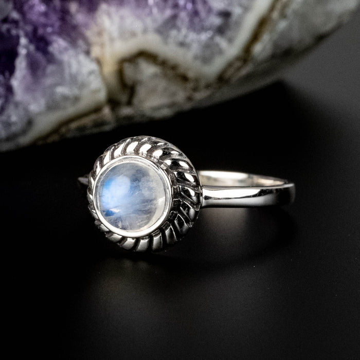 Moonstone Ring 6mm | Choose Size