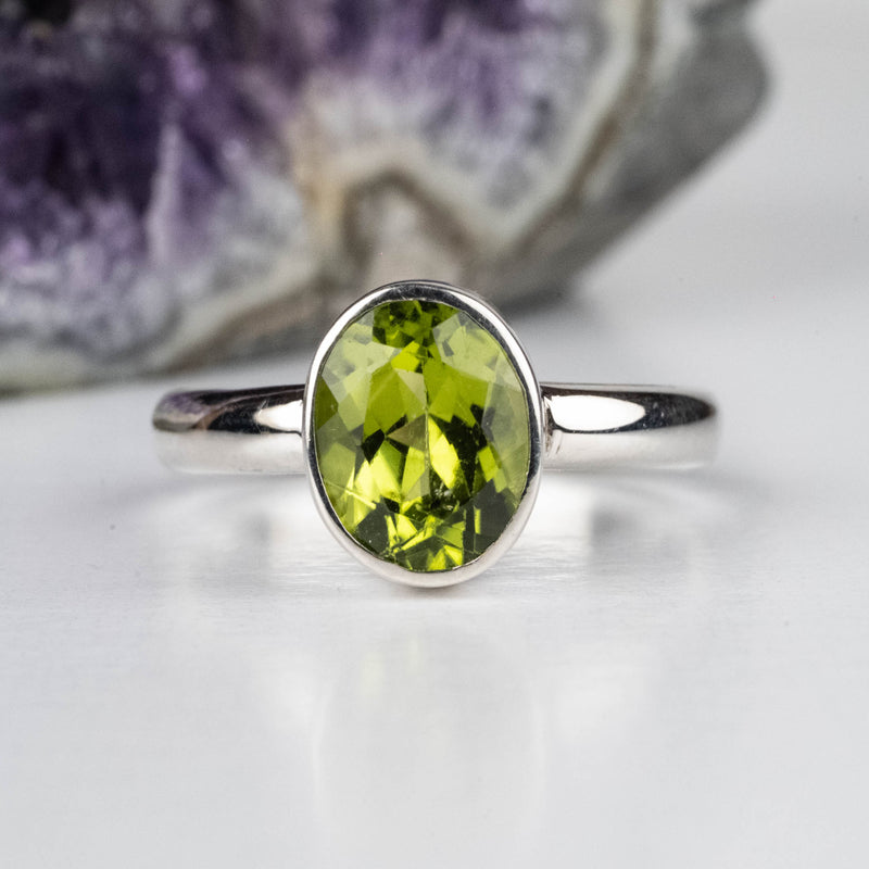 Peridot Ring 9x7mm | Choose Size - InnerVision Crystals