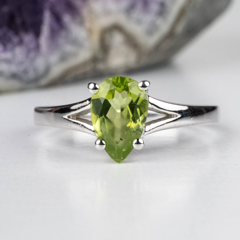 Peridot Ring 8x6mm | Choose Size - InnerVision Crystals