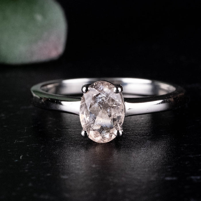 Morganite Ring 7x5mm Size 6 .925 Silver