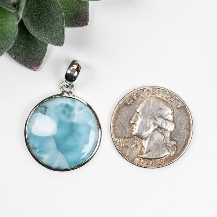 Larimar Pendant 5.85 g 34x22mm .925 Silver