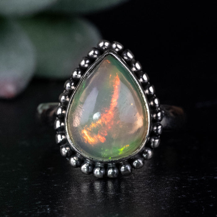 Ethiopian Opal Ring 13x9mm Size 6 .925 Silver