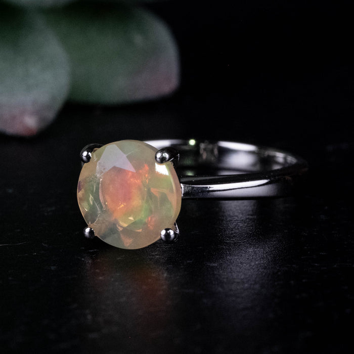 Ethiopian Opal Ring 8mm Size 6 .925 Silver