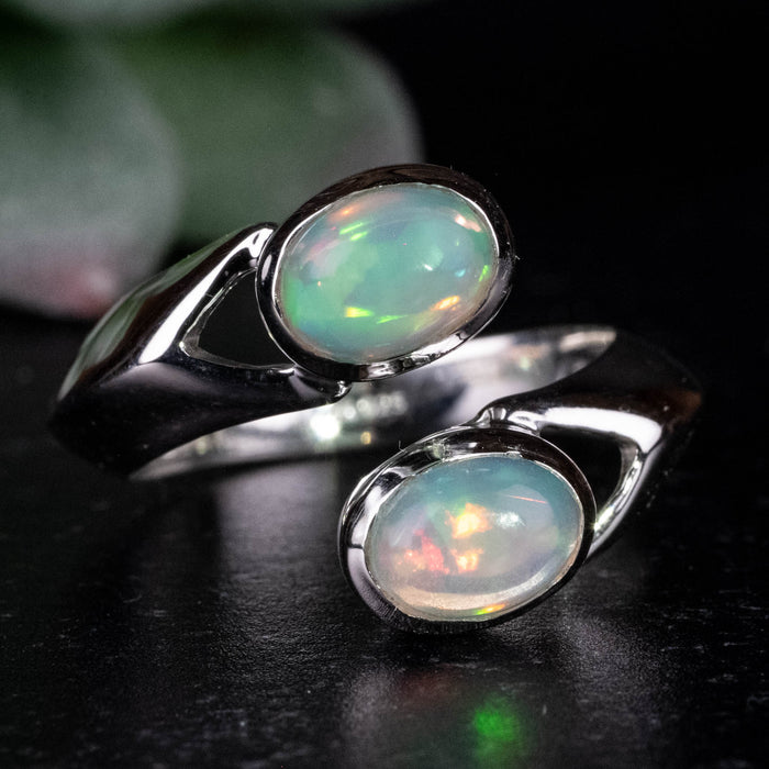 Ethiopian Opal Ring 7x5mm Size 7 .925 Silver