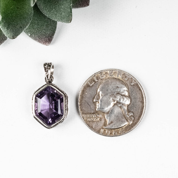 Amethyst Pendant 3.50 g 24x13mm .925 Silver
