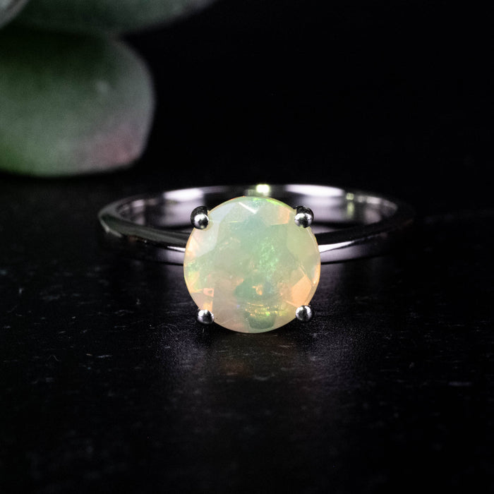 Ethiopian Opal Ring 8mm Size 8 .925 Silver