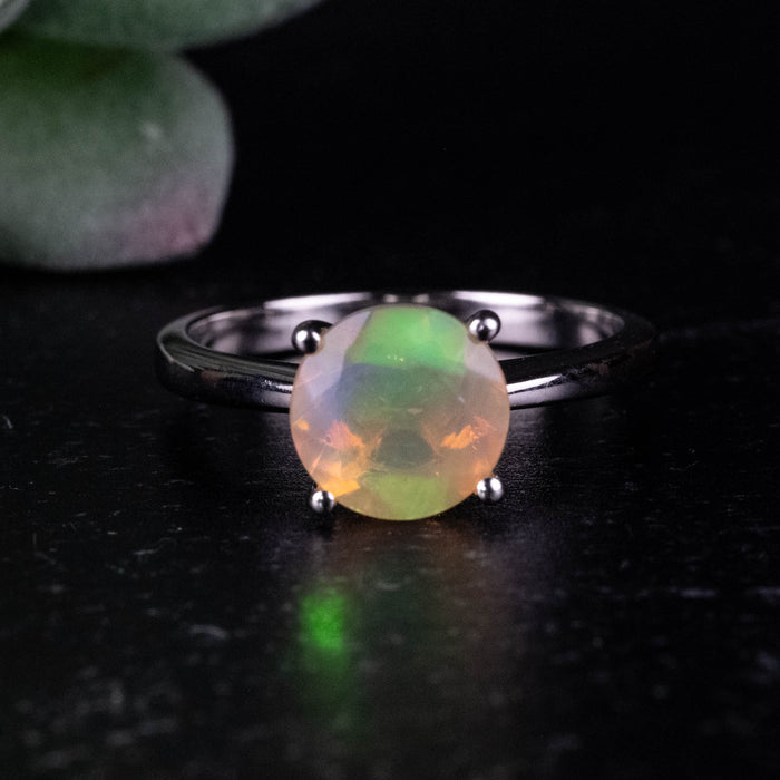 Ethiopian Opal Ring 8mm Size 8 .925 Silver
