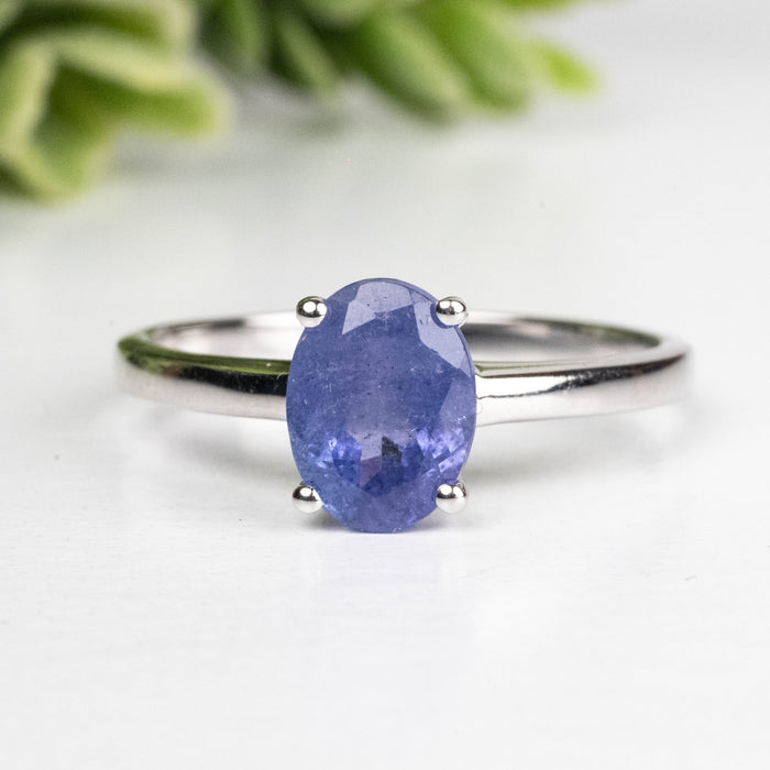 Tanzanite Ring 8x6mm Size 8 .925 Silver