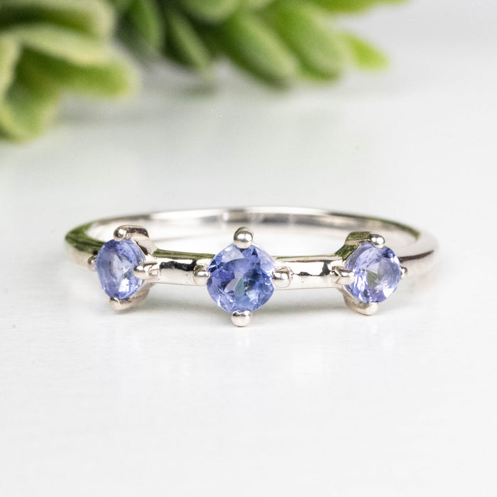 Tanzanite Ring 3mm Size 8 .925 Silver