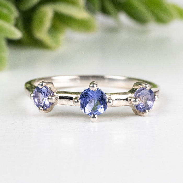 Tanzanite Ring 3mm Size 5 .925 Silver