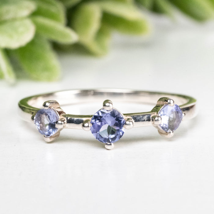 Tanzanite Ring 3mm Size 7 .925 Silver