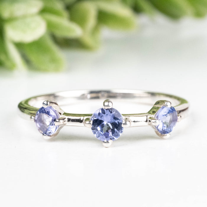 Tanzanite Ring 3mm Size 7 .925 Silver