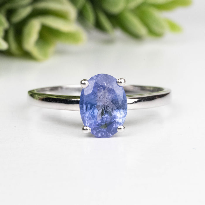 Tanzanite Ring 8x6mm Size 8 .925 Silver