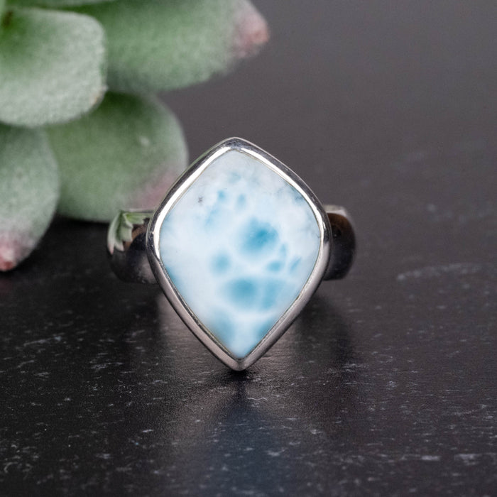 Larimar Ring 16x12mm Size 6.75 .925 Silver