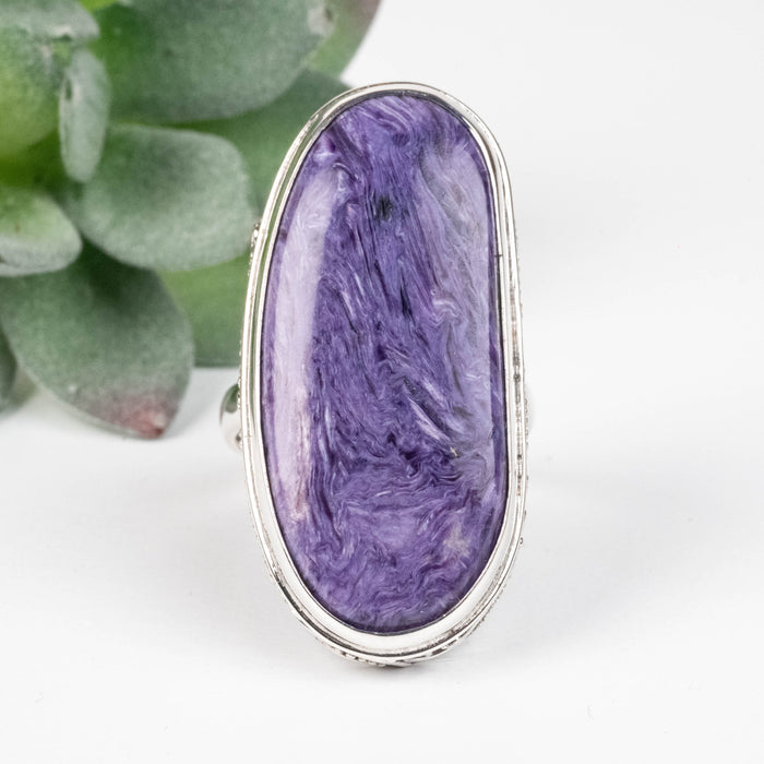 Charoite Ring 36x16mm Size 10 .925 Silver