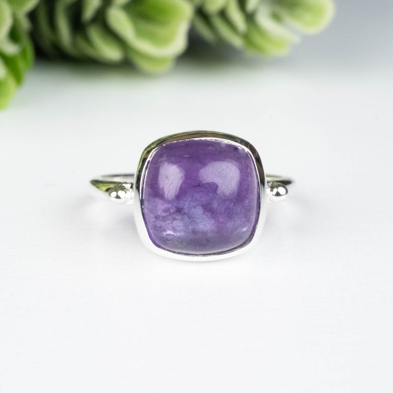 Amethyst Ring 10mm Size 6 - InnerVision Crystals