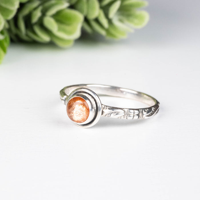 Sunstone Ring 4.5mm Size 7