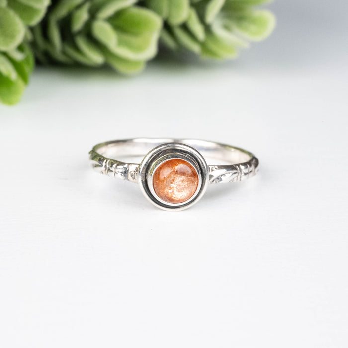 Sunstone Ring 4.5mm Size 7