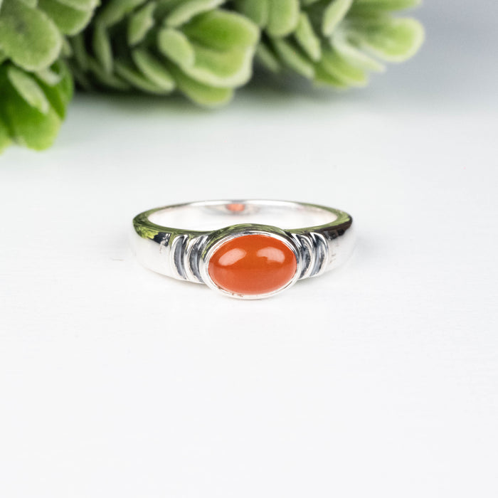 Carnelian Ring 7x5mm Size 4