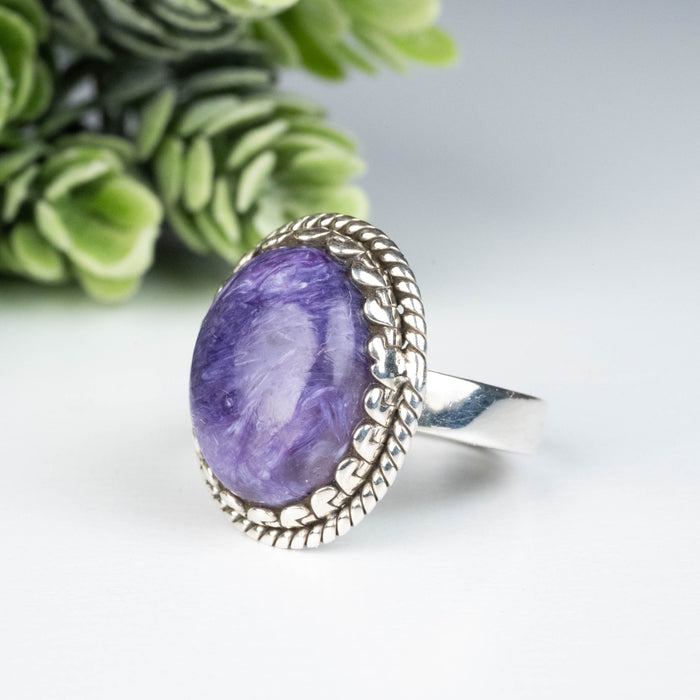 Charoite Ring 16x12mm Size 8.5