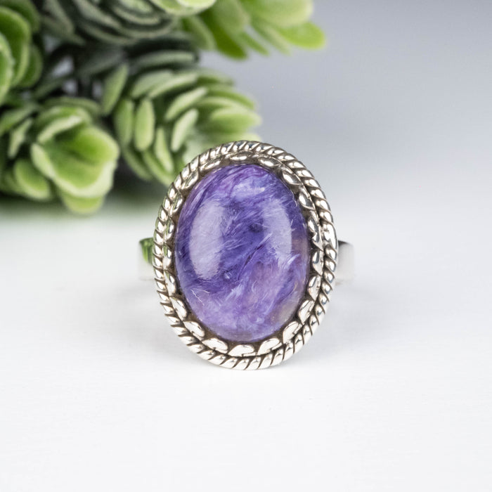Charoite Ring 16x12mm Size 8.5