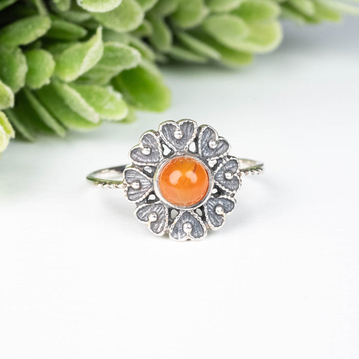 Carnelian Ring 5mm Size 7