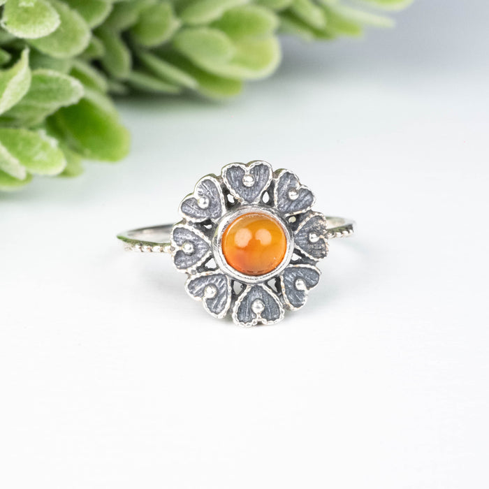Carnelian Ring 5mm Size 7