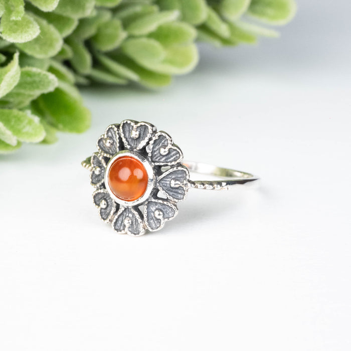 Carnelian Ring 5mm Size 7