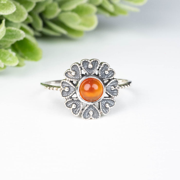 Carnelian Ring 5mm Size 7