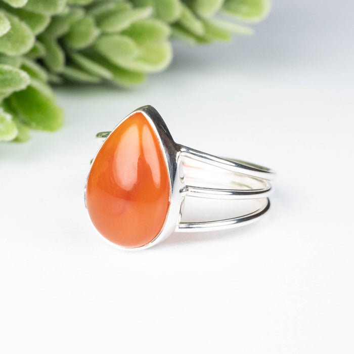Carnelian Ring 14x9mm Size 8