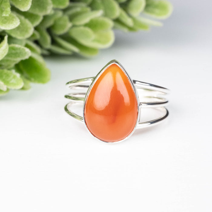 Carnelian Ring 14x9mm Size 8