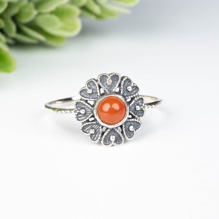 Carnelian Ring 5mm Size 10