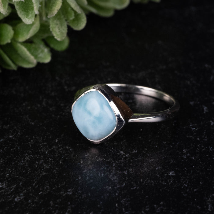 Larimar Ring 10mm Size 9