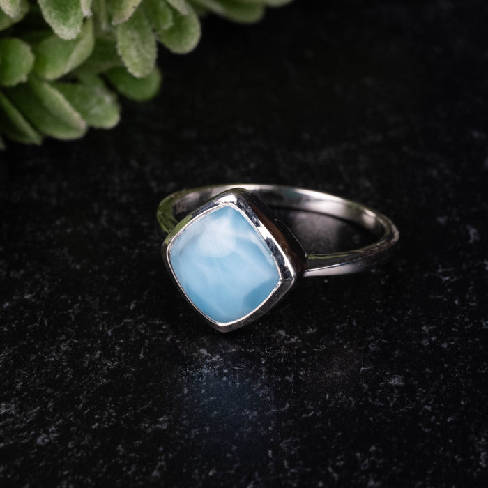 Larimar Ring 10mm Size 9