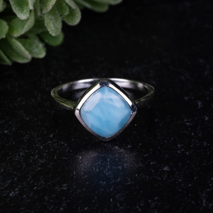 Larimar Ring 10mm Size 9