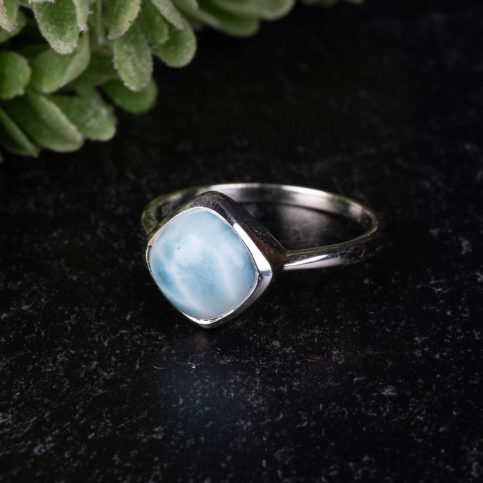 Larimar Ring 10mm Size 10