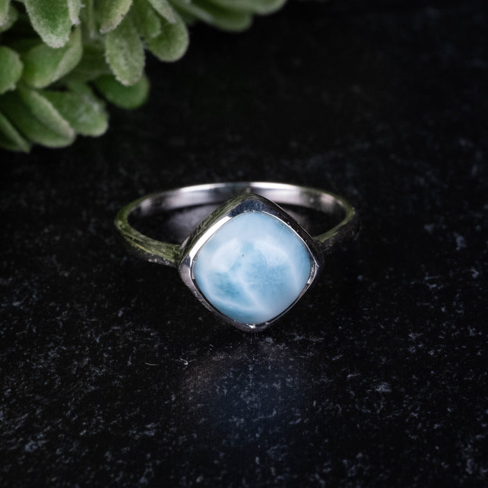 Larimar Ring 10mm Size 10