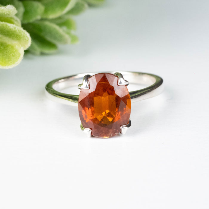 Orange Kyanite Ring 10x8mm Size 7
