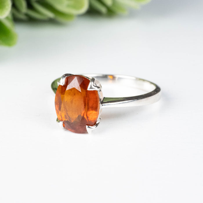 Orange Kyanite Ring 10x8mm Size 8