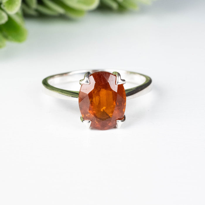 Orange Kyanite Ring 10x8mm Size 8
