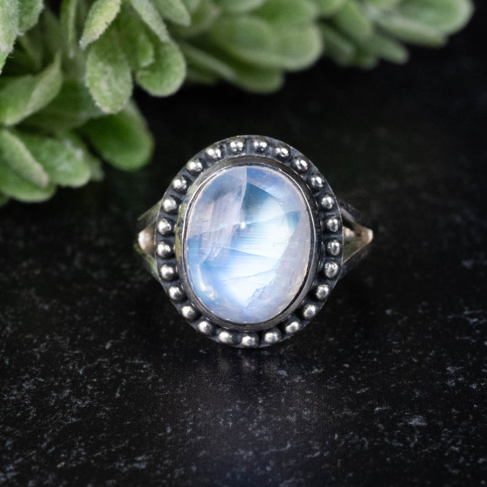 Moonstone Ring 12x9mm Size 5